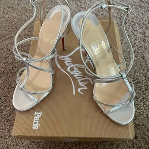 Christian Louboutin Youpiyou 100 Kid Silver